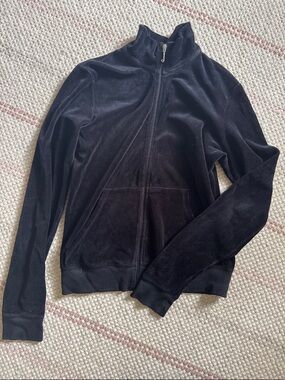Juicy Couture Black Velour Zip-Up Jacket